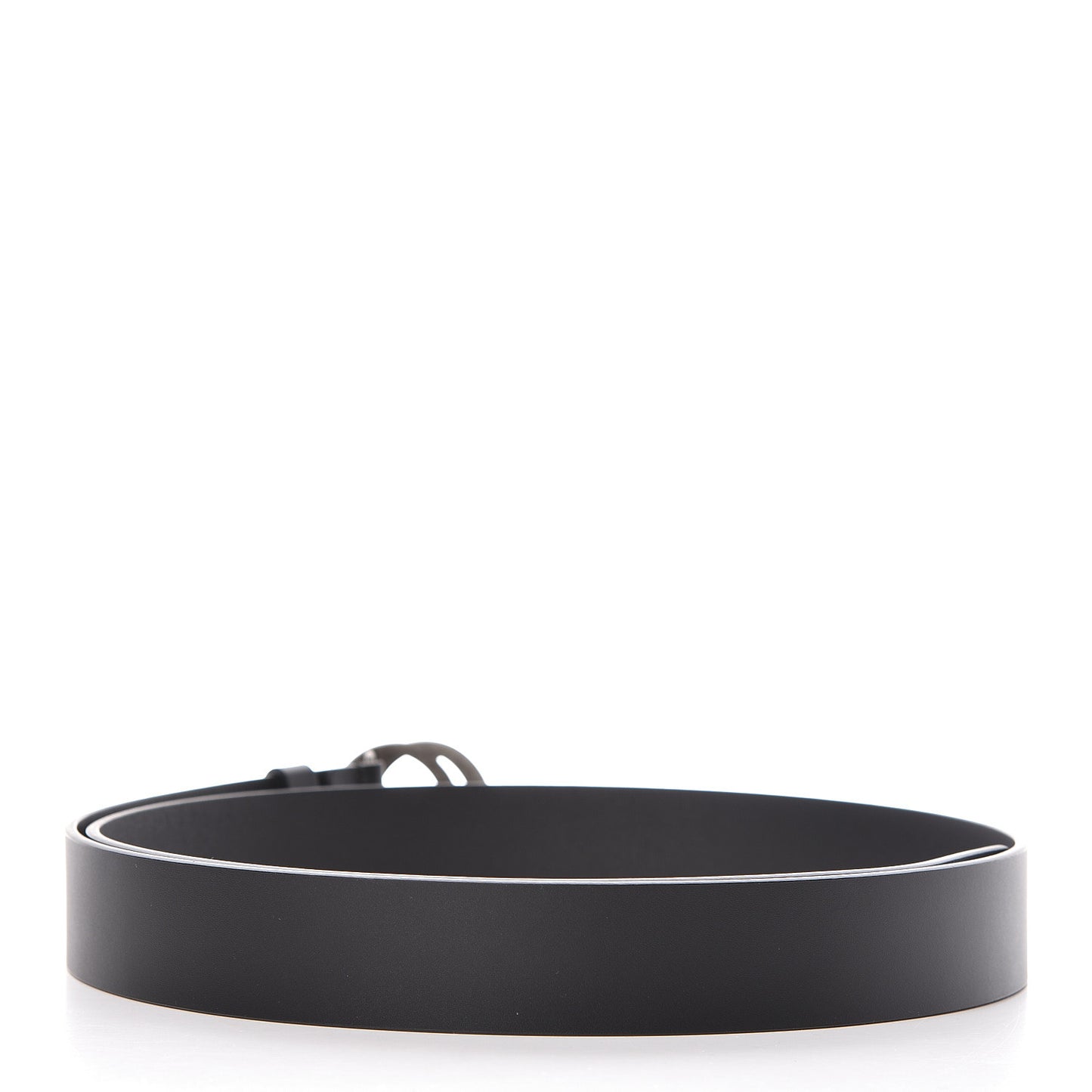 Selleria Calfskin Nickel Interlocking G 37mm Belt 120 48 Black