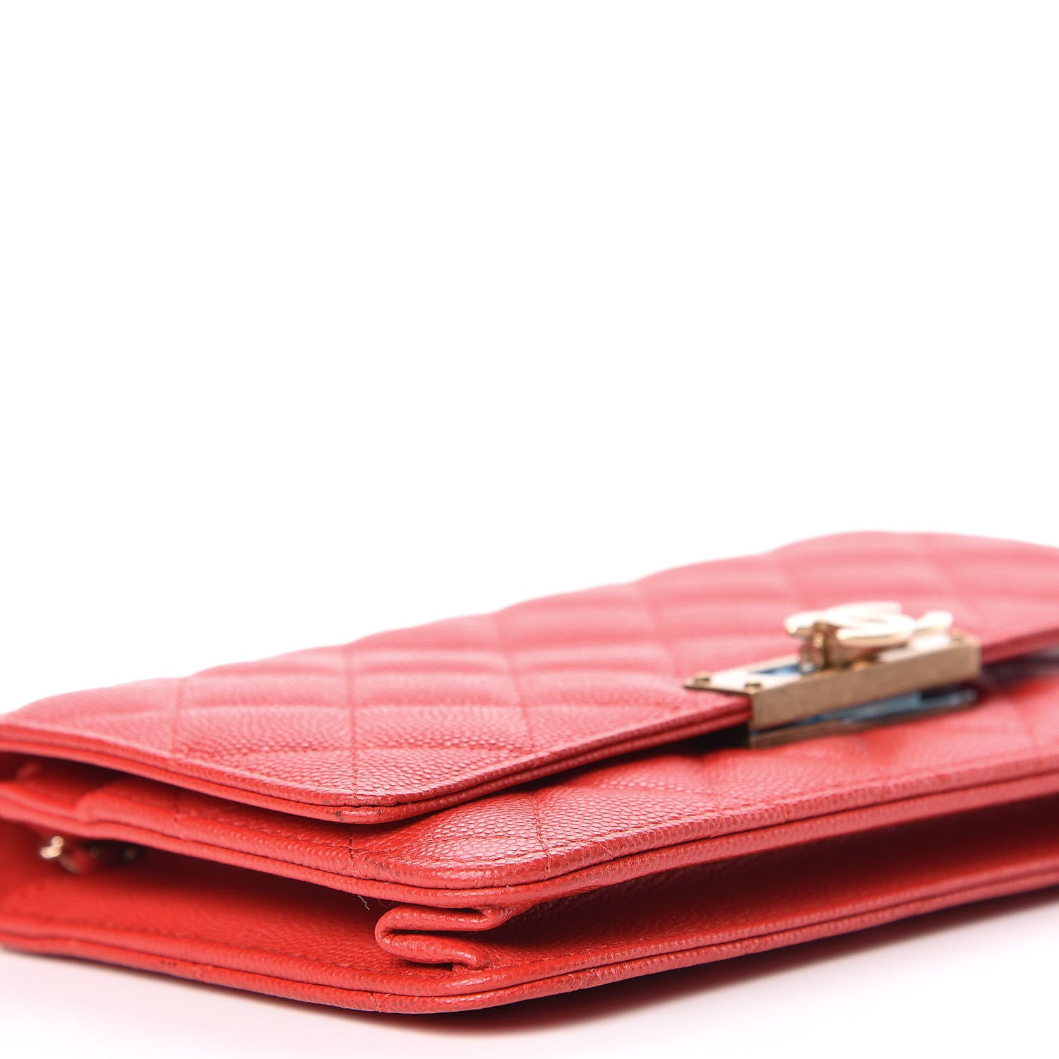 Chanel Caviar Quilted Golden Class Wallet On Chain WOC Red 6 of 11