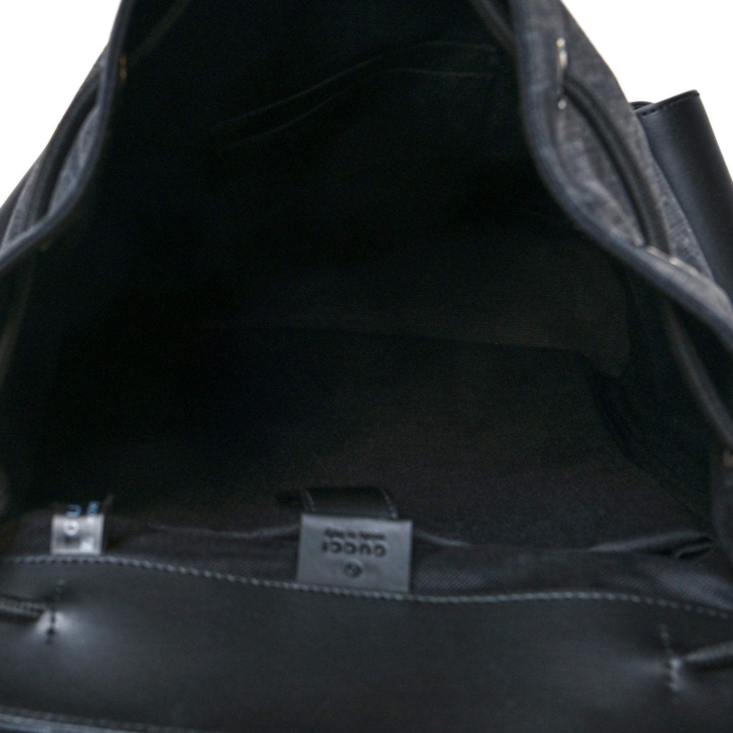 Soft GG Supreme Monogram Appia Calfskin Web Double Buckle Backpack Black