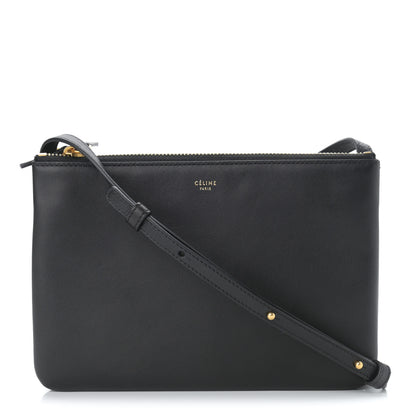 Celine Lambskin Small Trio Crossbody Bag Black 1 of 12