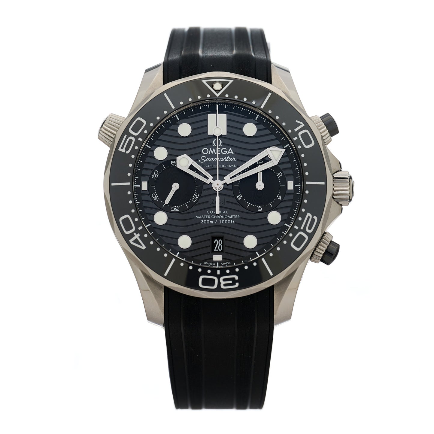 Stainless Steel Rubber 44mm Seamaster Diver 300M Co-Axial Master Chronometer Automatic Watch Black 210.32.44.51.01.001