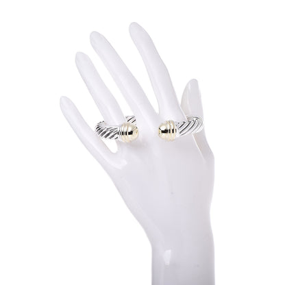 David Yurman Sterling Silver 14K Yellow Gold 10mm Cable Classics Bracelet 2 of 5
