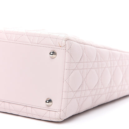 Christian Dior Lambskin Cannage Large Lady Dior Rose Poudre 9 of 13