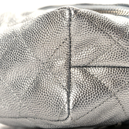 Chanel Metallic Caviar Quilted Mini Top Handle Vanity With Chain Silver 10 of 11