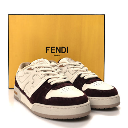 Fendi Grained Calfskin Mens Fendi Match Low Top Sneakers 7 White Burgundy Amber 8 of 8