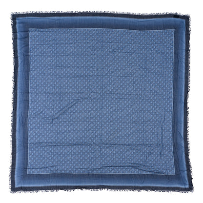 Gucci Modal Silk GG Monogram Fringe Shawl Blue 1 of 3