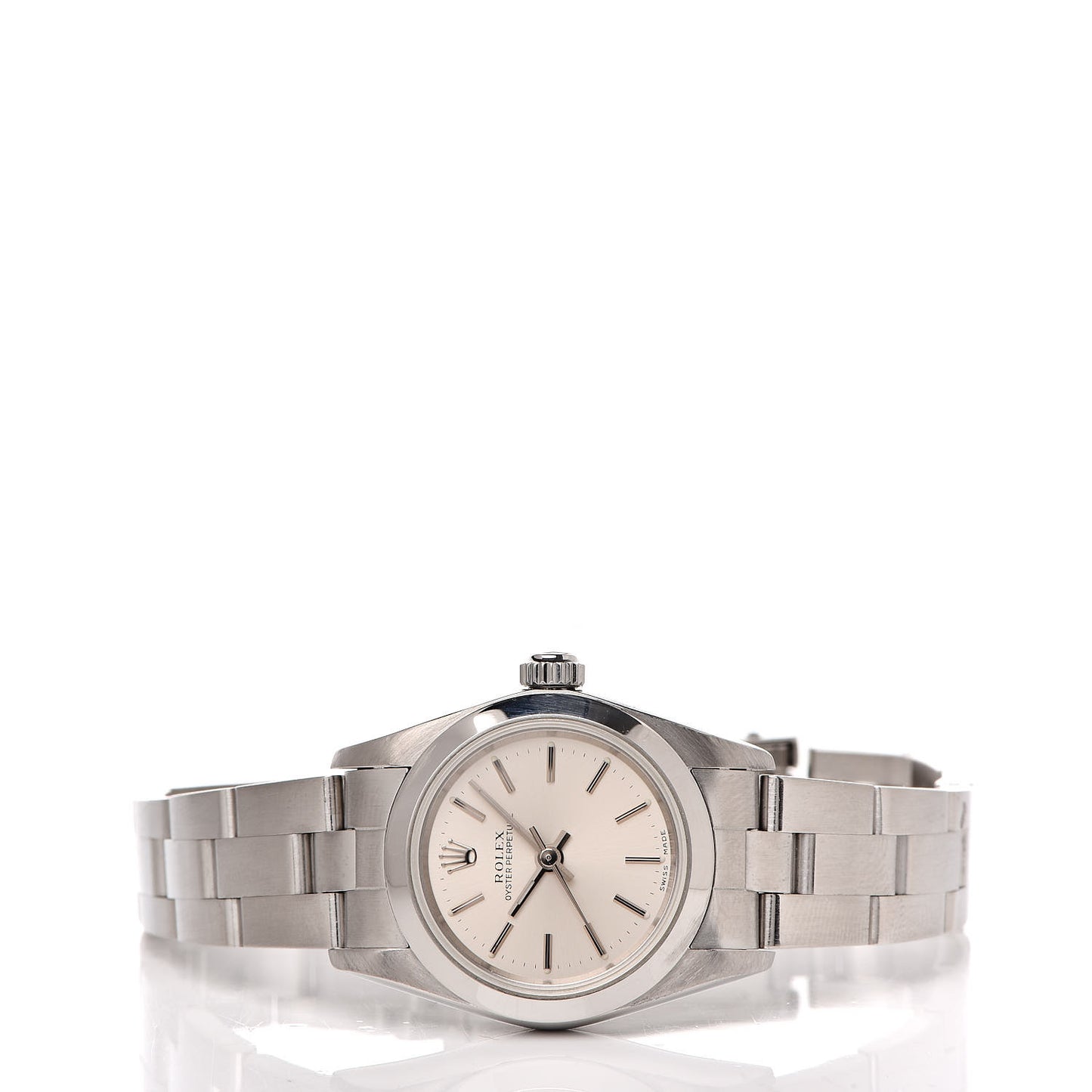 Stainless Steel 24mm Oyster Perpetual Watch Silver 76080
