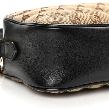 Gucci Monogram Matelasse Diagonal Small GG Marmont Chain Shoulder Bag Beige Black 9 of 14
