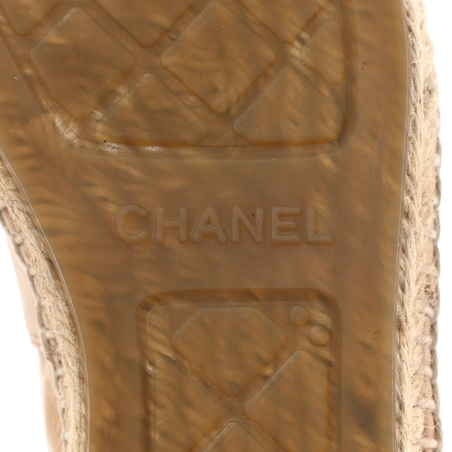 Chanel Lambskin CC Espadrilles 37 Beige Black 7 of 10