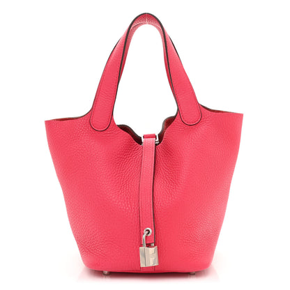 Hermes Taurillon Clemence Picotin Lock 18 PM Rose Extreme 1 of 10