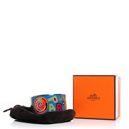 Hermes Enamel Printed Tohu Bohu Extra Wide Bracelet 70 Turquoise 6 of 6