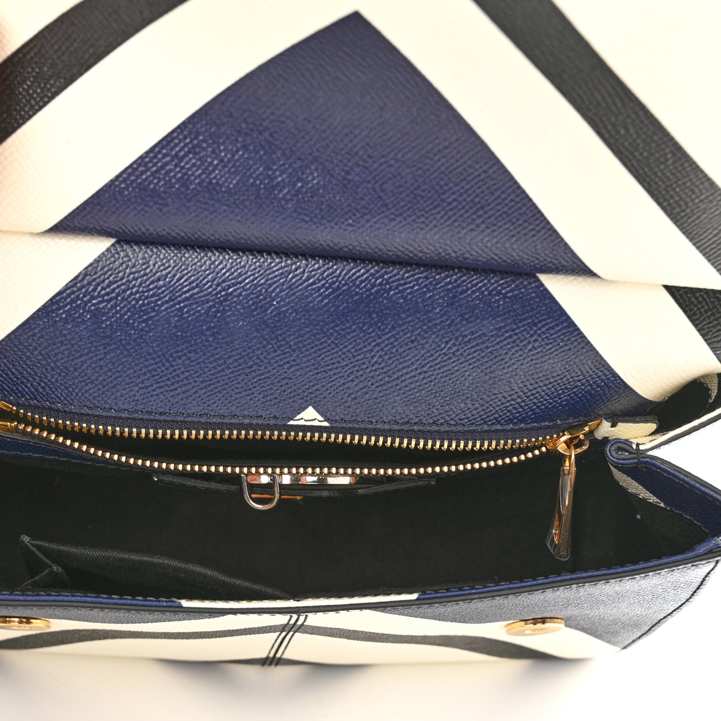 Dauphine Chevron Striped Medium Miss Sicily Satchel Blue
