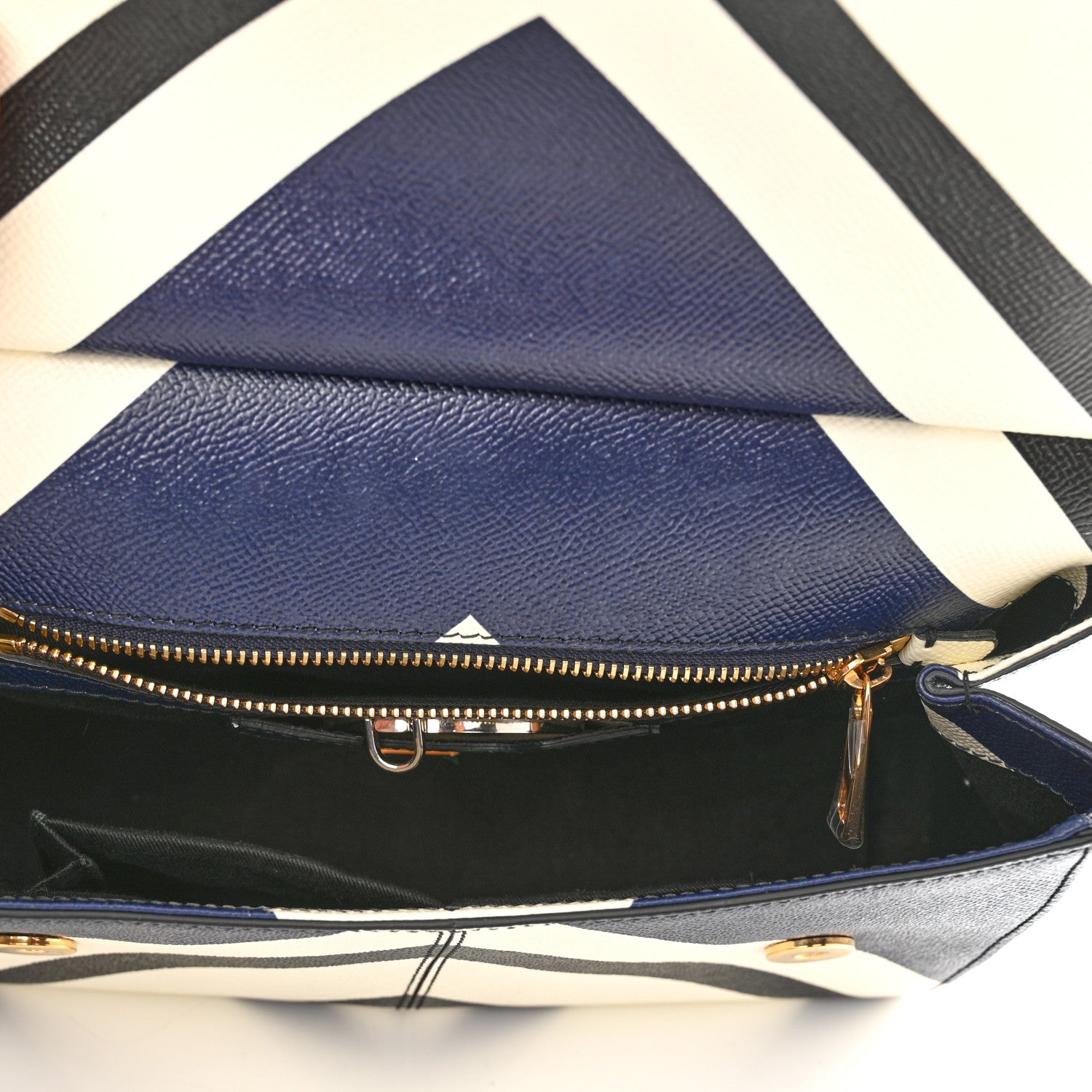 Dolce & Gabbana Dauphine Chevron Striped Medium Miss Sicily Satchel Blue 6 of 11