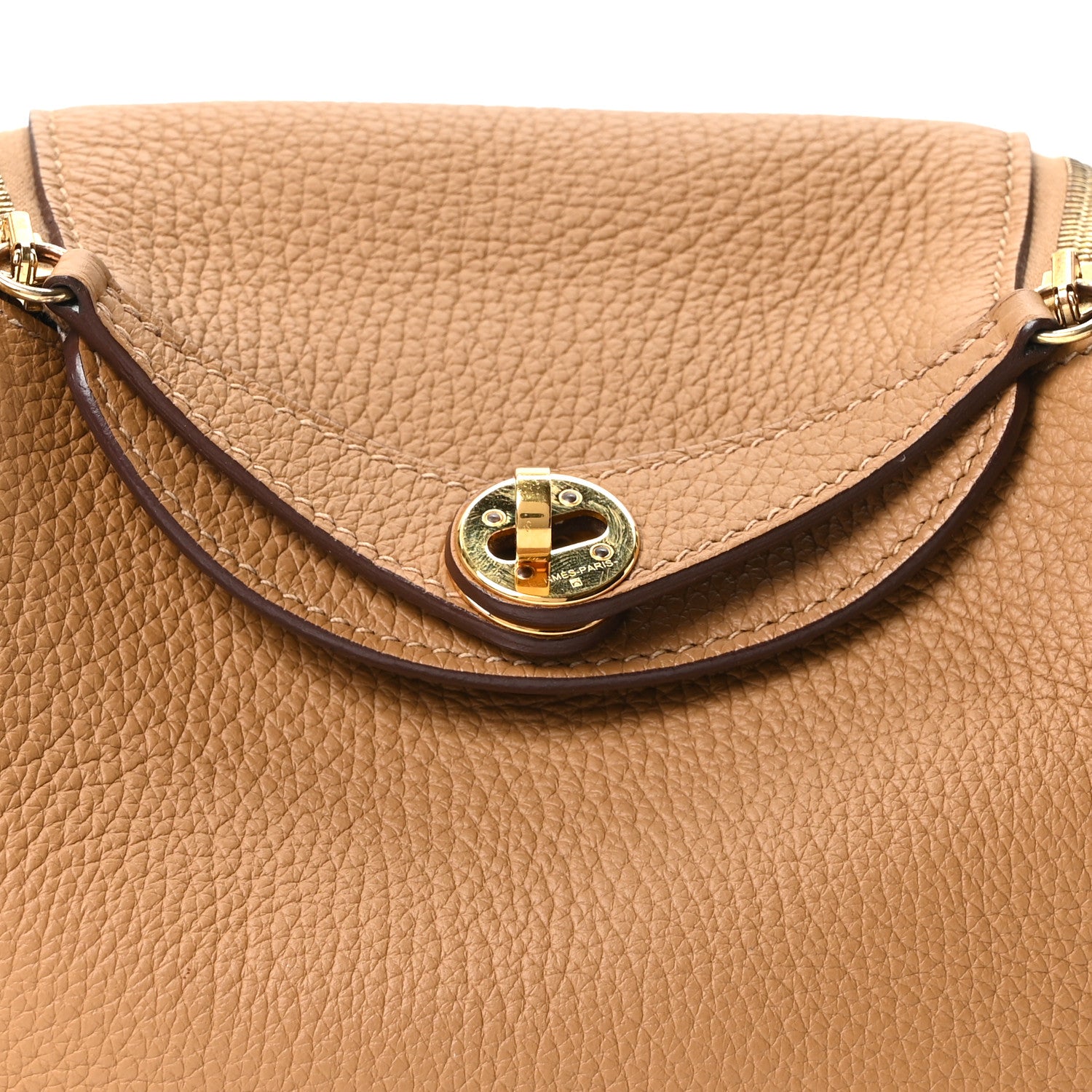 Hermes Taurillon Clemence Mini Lindy 20 Biscuit 7 of 9