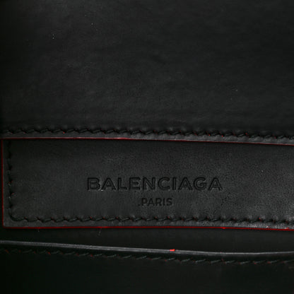 Balenciaga Rubberized Calfskin Papier Mini A4 Zip Around Tote Black Red 7 of 11