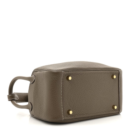 Hermes Taurillon Clemence Mini Lindy 20 Etoupe 4 of 11
