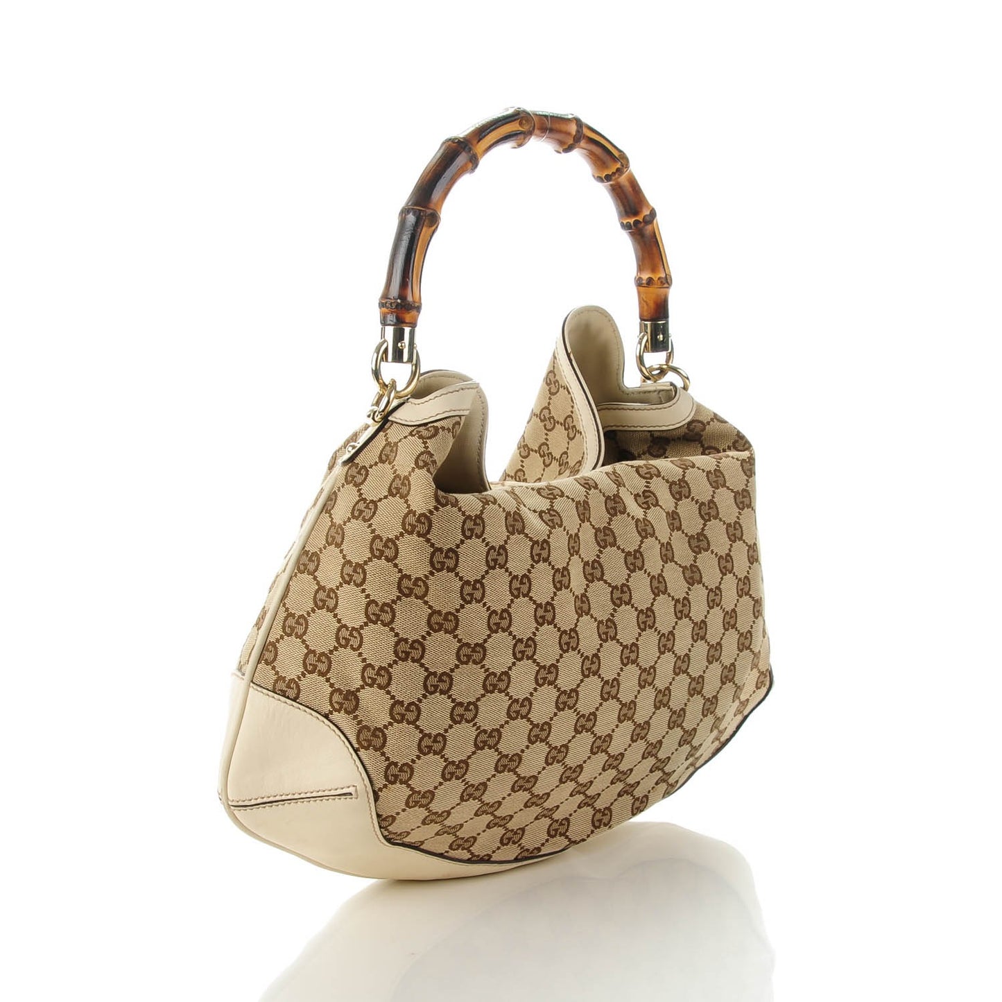 Monogram Medium Peggy Bamboo Top Handle Bag Off White
