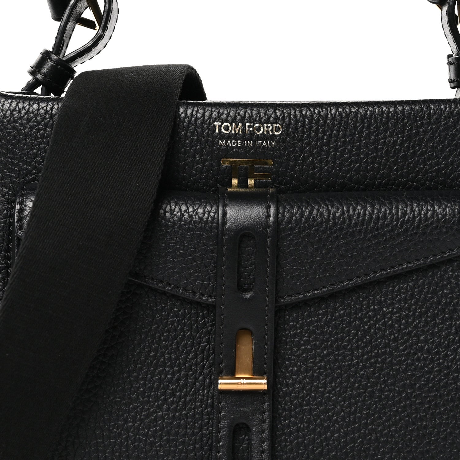 Tom Ford Calfskin Mini T Twist Top Handle Bag Black 7 of 11