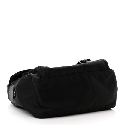 Prada Re-Nylon Vela Saffiano Pocket Double Buckle Messenger Shoulder Bag Black 3 of 8