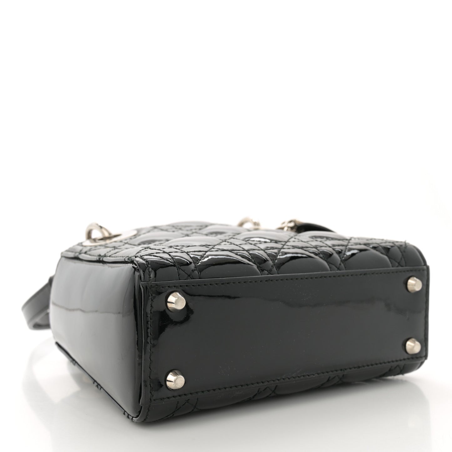 Patent Cannage Mini Lady Dior Black