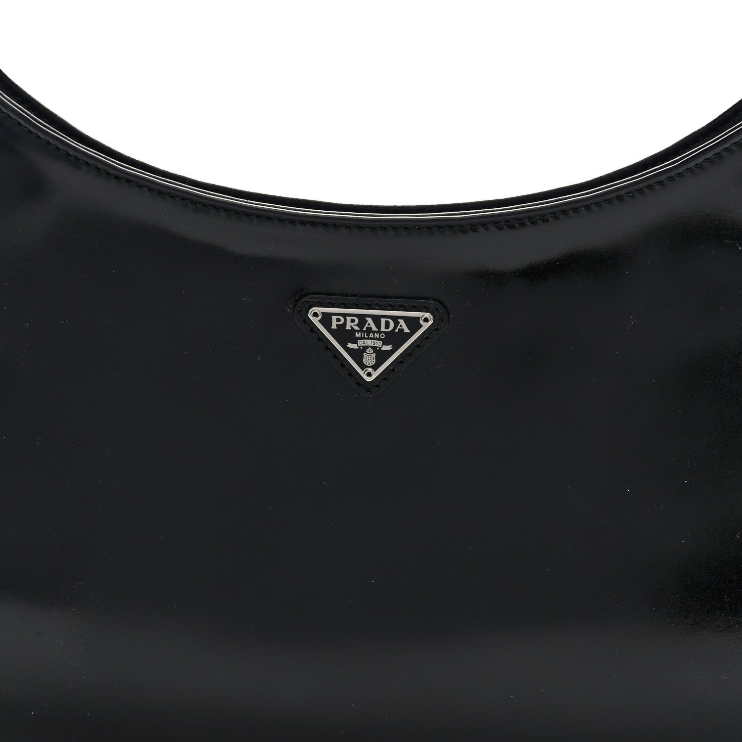 Prada Spazzolato Cleo Shoulder Bag Black 7 of 9
