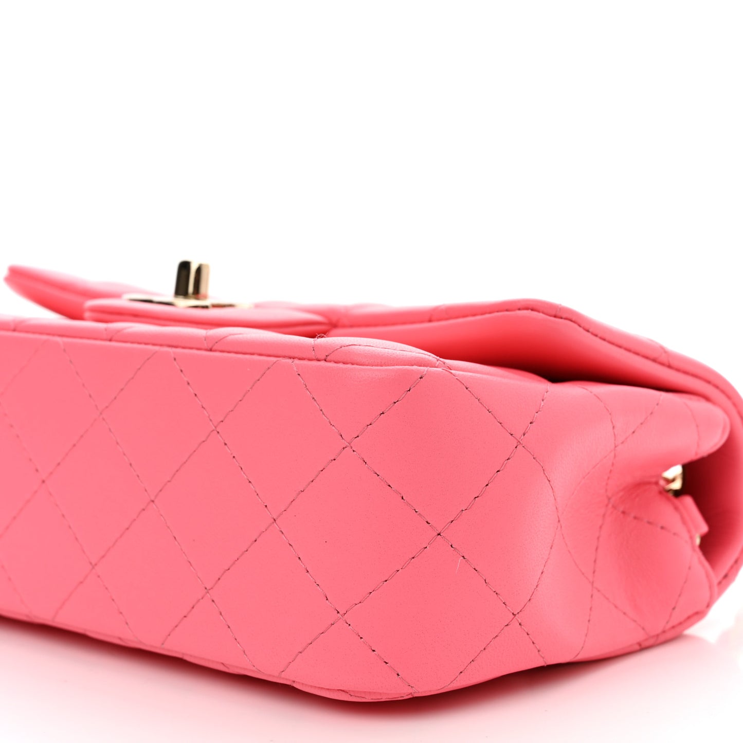 Lambskin Quilted Mini Rectangular Flap Pink
