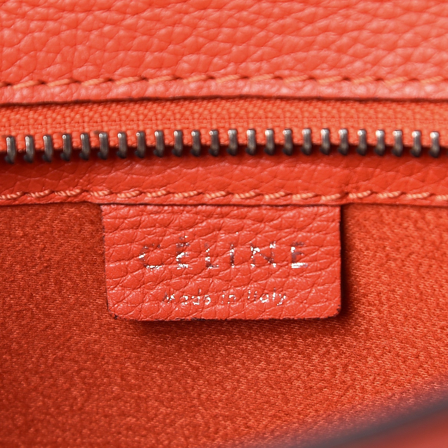 Celine Smooth Calfskin Nano Luggage Vermillion 6 of 11