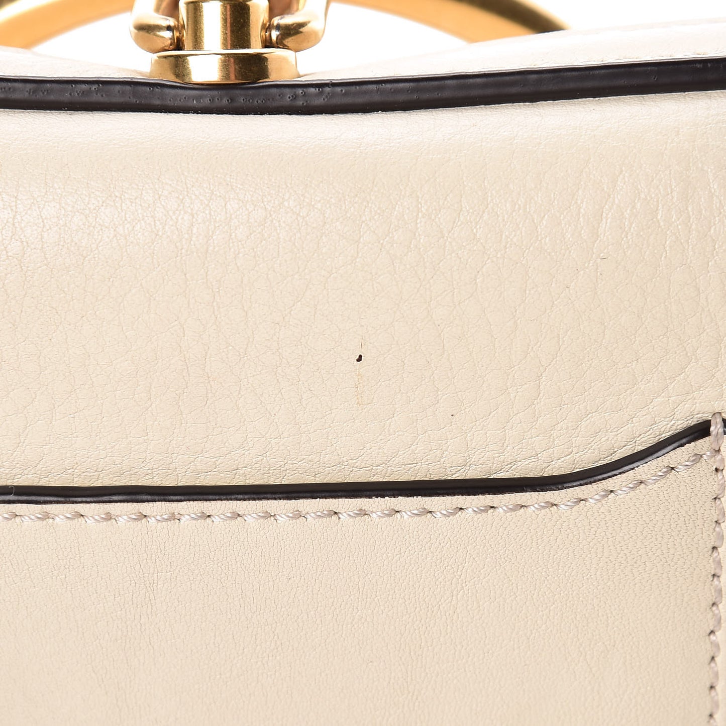 Calfskin Small Nile Bracelet Minaudiere Bag Off White