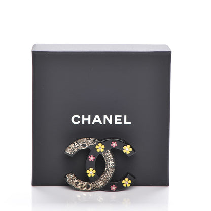 Chanel Resin Crystal Enamel CC Camellia Brooch Multicolor 5 of 5