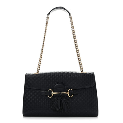 Gucci Soft Microguccissima Medium Emily Chain Shoulder Bag Blue 1 of 13