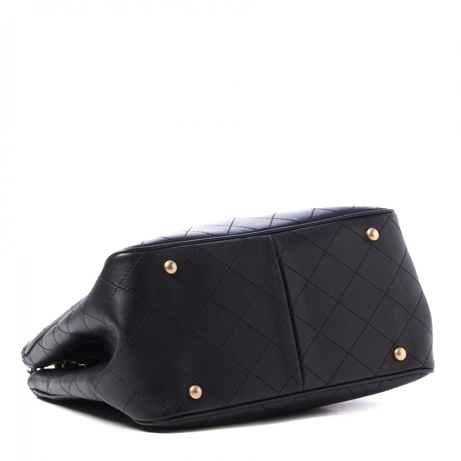 Chanel Calfskin Stitched Egyptian Amulet Drawstring Bag Black 4 of 11