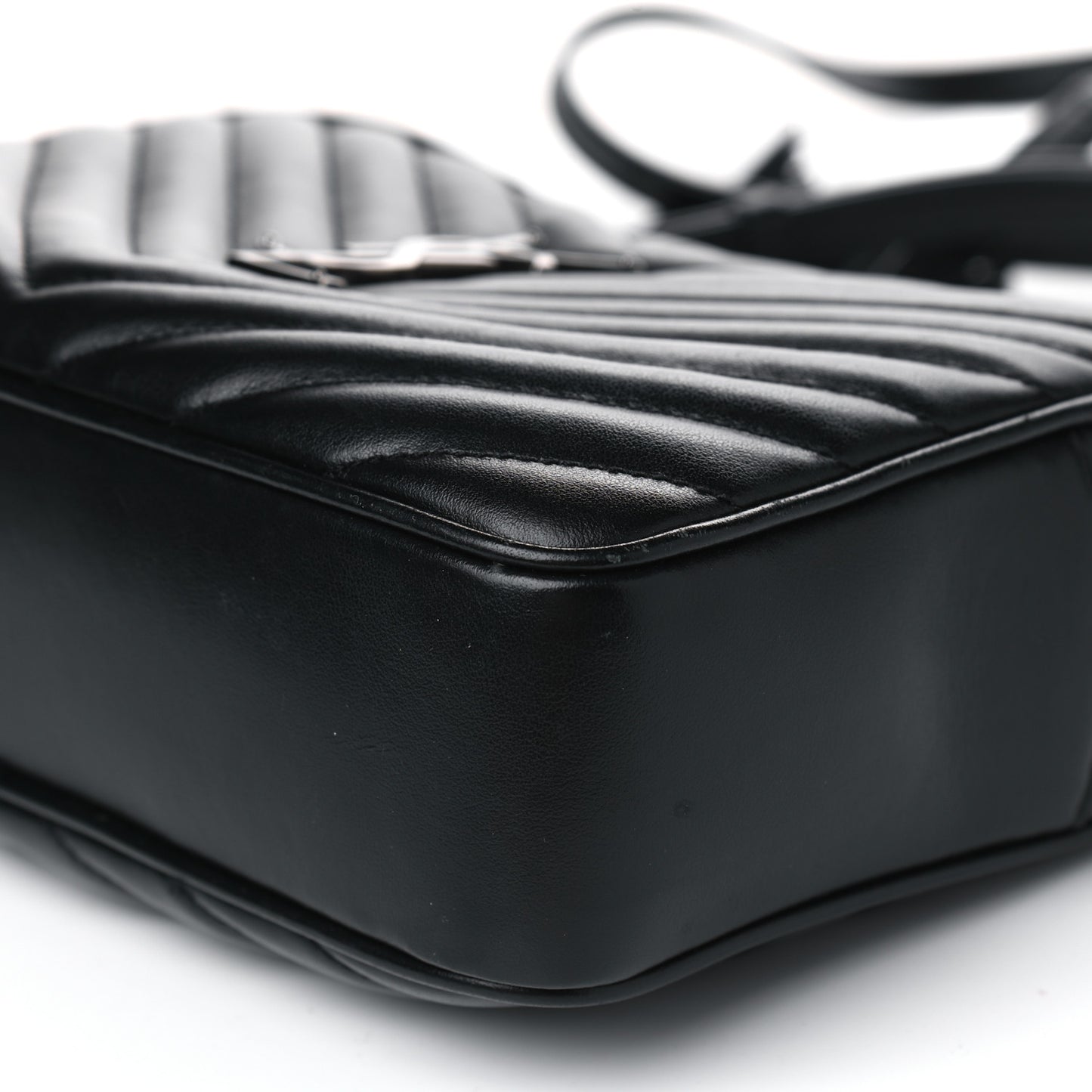 Calfskin Matelasse Monogram Lou Camera Bag Black