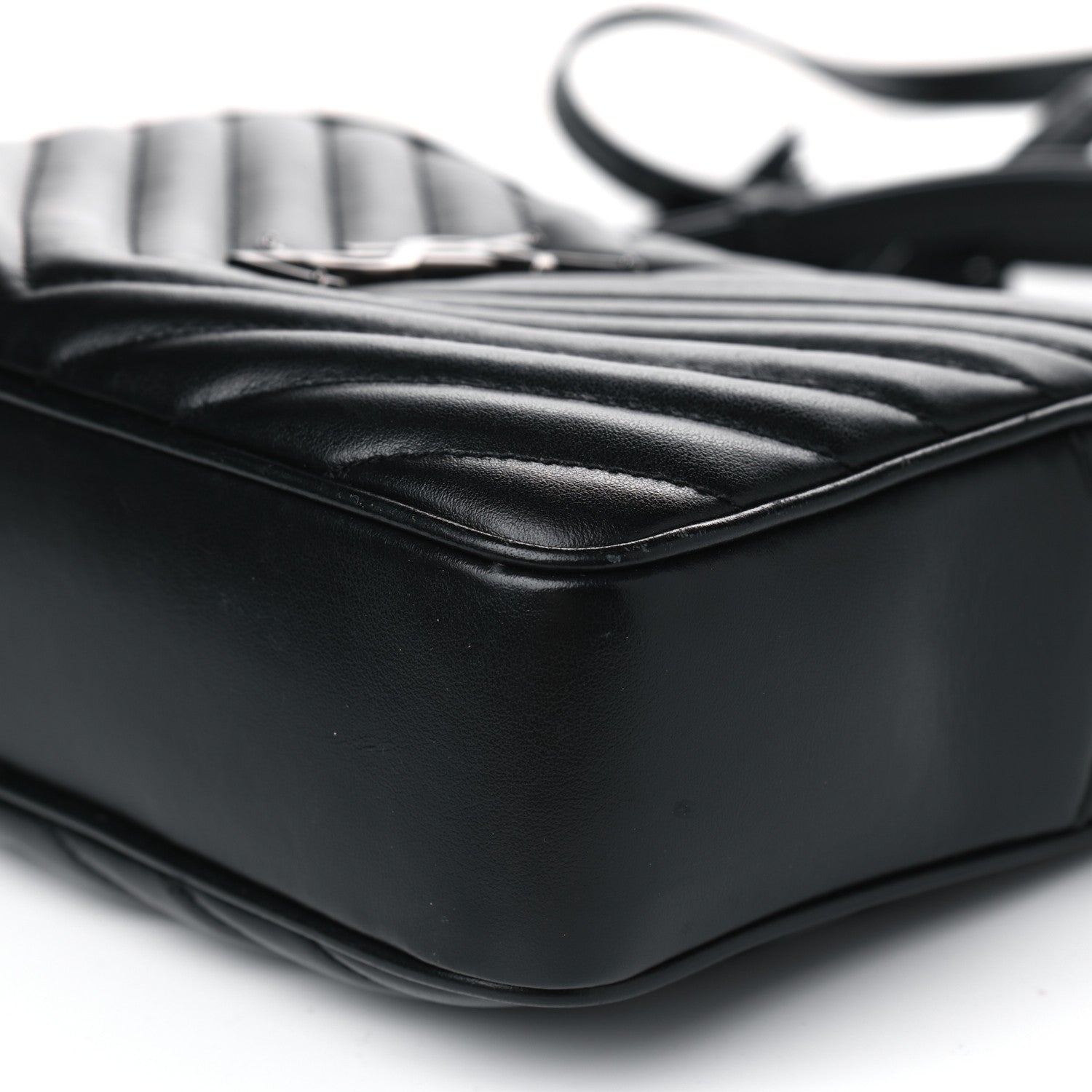 Saint Laurent Calfskin Matelasse Monogram Lou Camera Bag Black 7 of 9