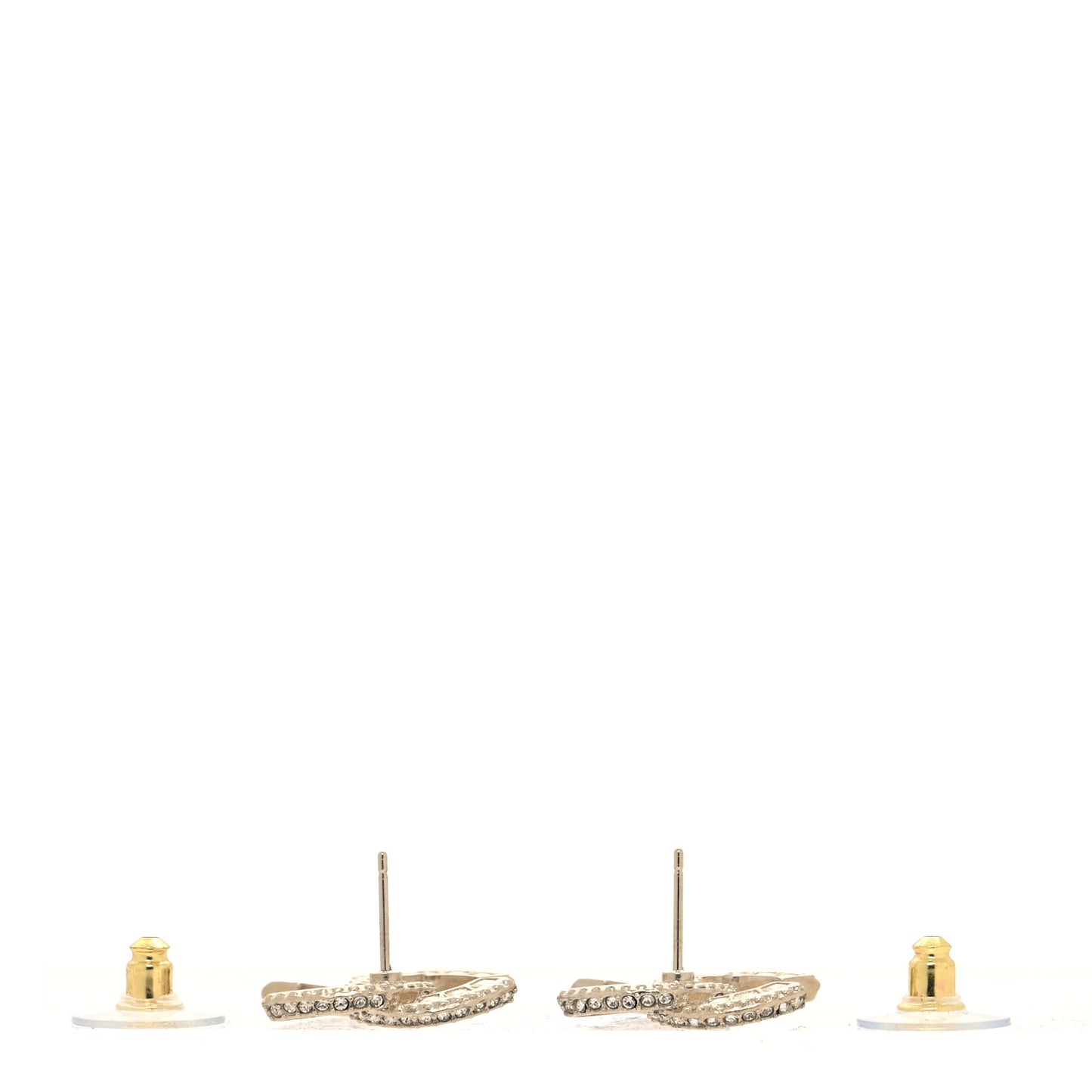 Crystal Timeless CC Earrings Light Gold