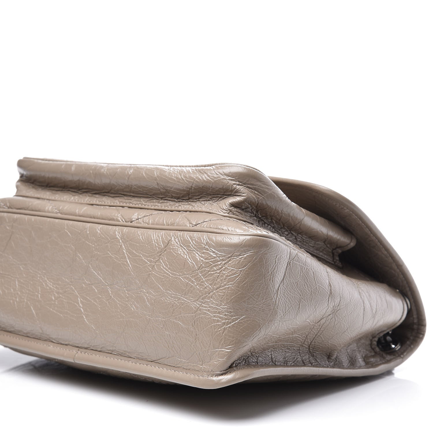 Saint Laurent Crinkled Calfskin Matelasse Monogram Medium Niki Chain Satchel Taupe 6 of 9