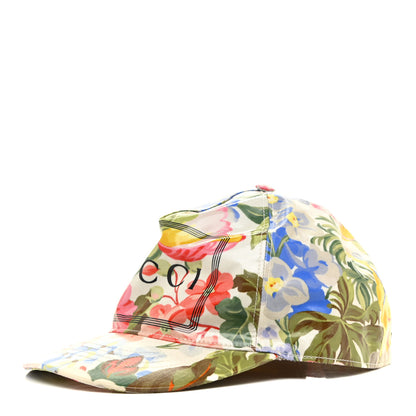 Gucci Crystal Floral Print Logo Baseball Hat L Multicolor 1 of 6