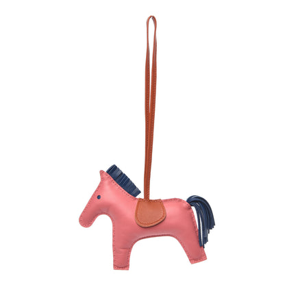 Hermes Milo Lambskin Grigri Rodeo Bag Charm MM Rose Azalee Cornaline Bleu De Malte 1 of 4