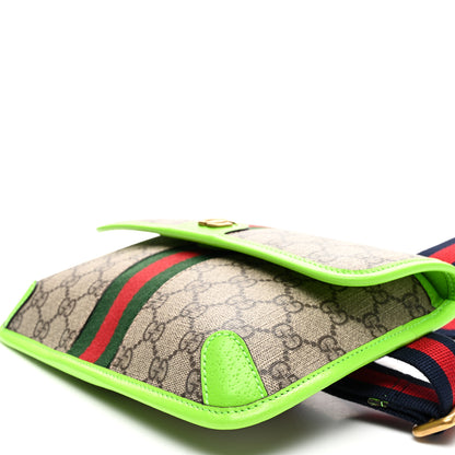 Gucci GG Supreme Monogram Web Small Ophidia Belt Bag Beige Ebony Electric Green 10 of 10