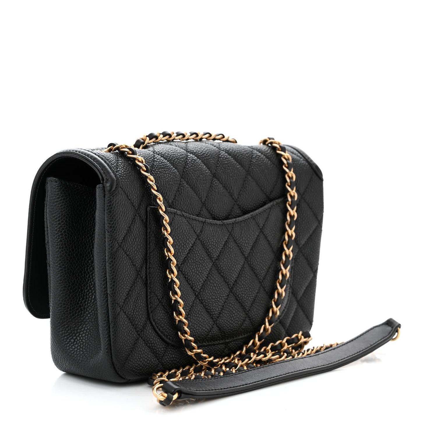 Caviar Quilted Small CC Filigree Flap Black