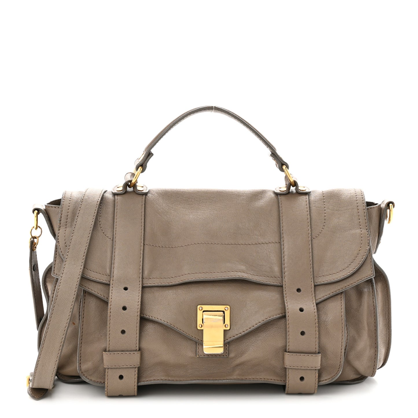 Lambskin PS1 Medium Satchel Smoke