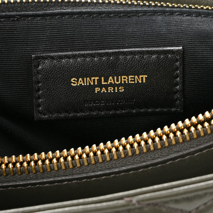 Saint Laurent Calfskin Y Quilted Monogram Medium Loulou Chain Satchel Dark Khaki 7 of 11