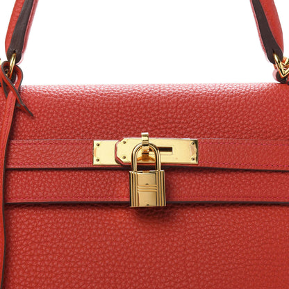 Hermes Togo Kelly Retourne 35 Geranium 12 of 13