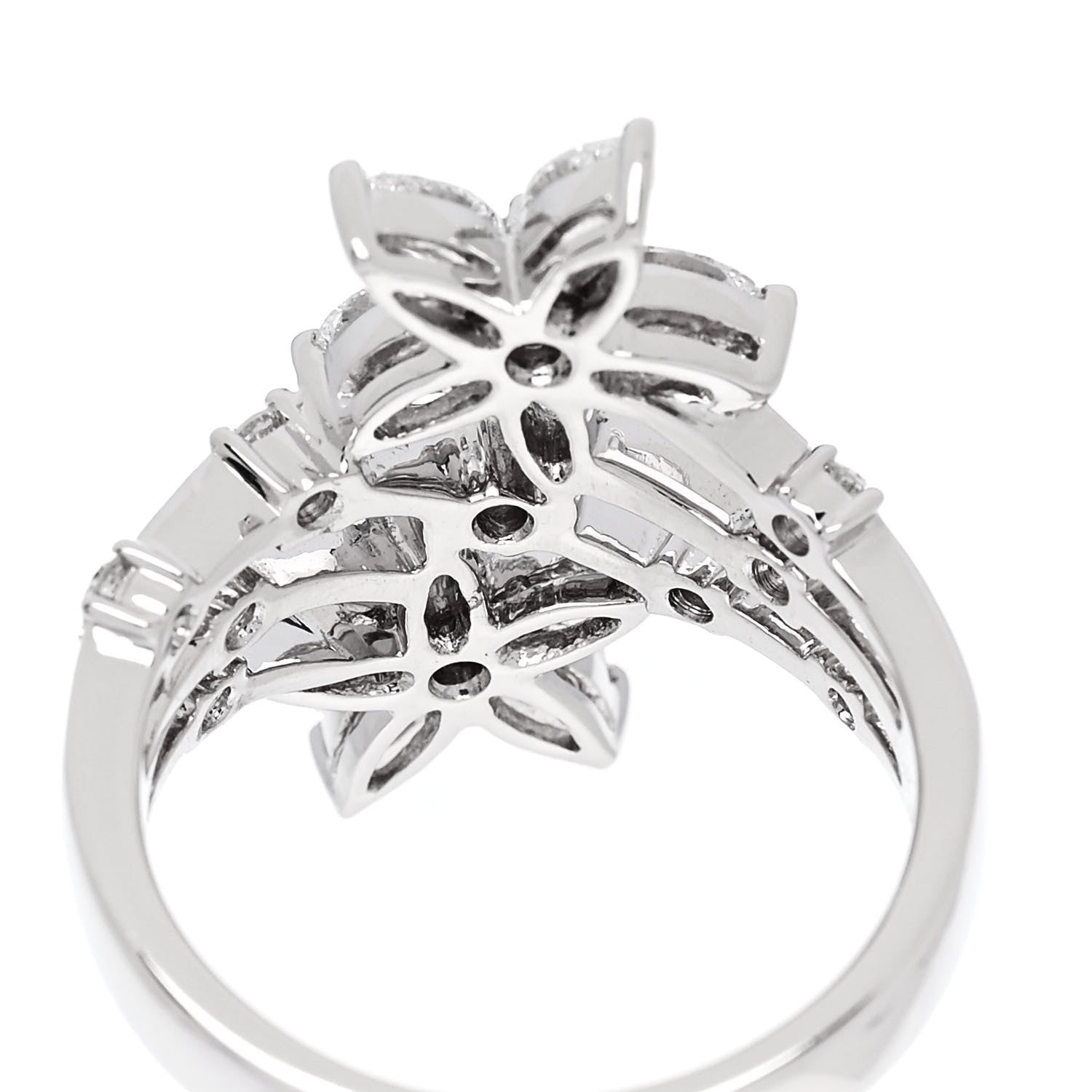 Parker & West by FASHIONPHILE 18K White Gold Diamond 1.46ctw Flower Ring 53 6.5 8 of 9