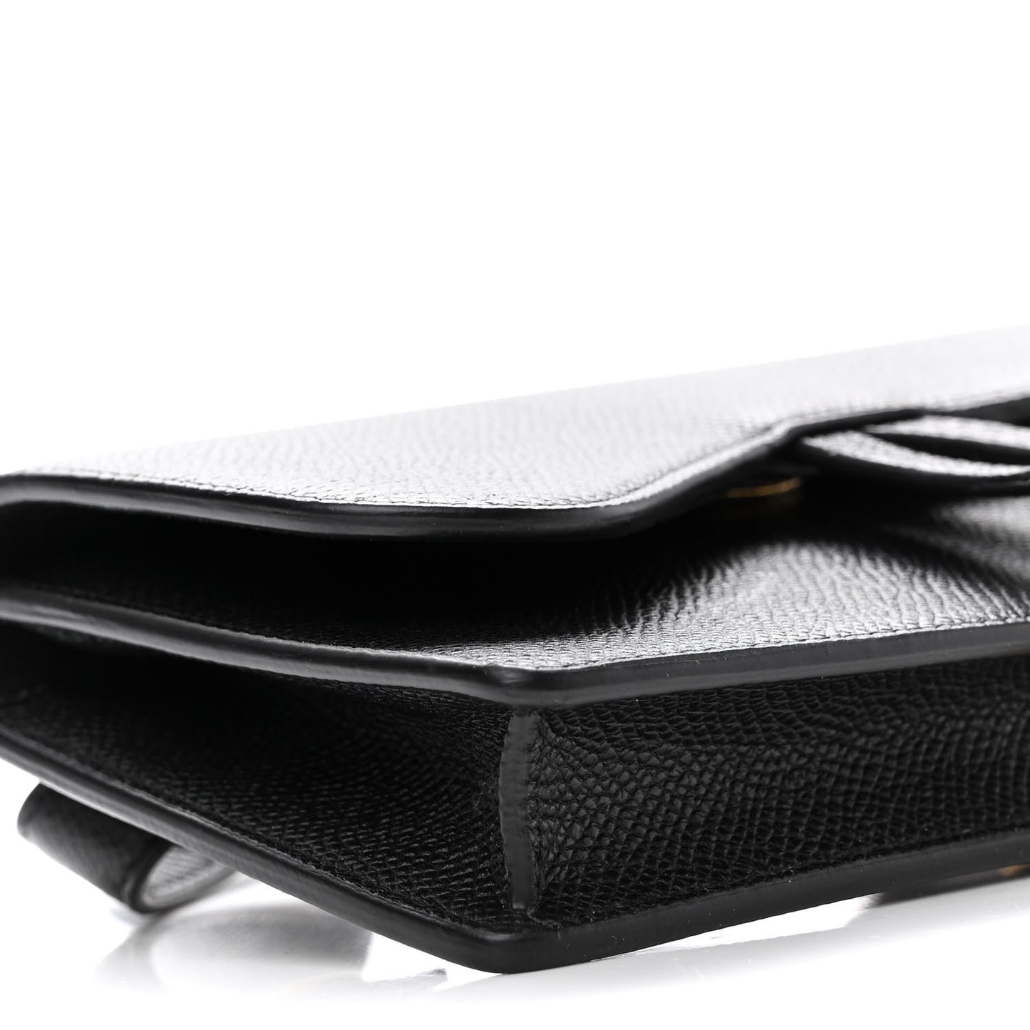 Grained Calfskin Saddle Belt Bag Black