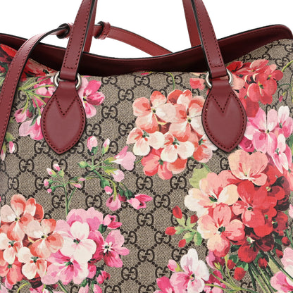 Gucci GG Supreme Monogram Blooms Linea A Foldover Tote Beige Multicolor Dry Rose 7 of 10
