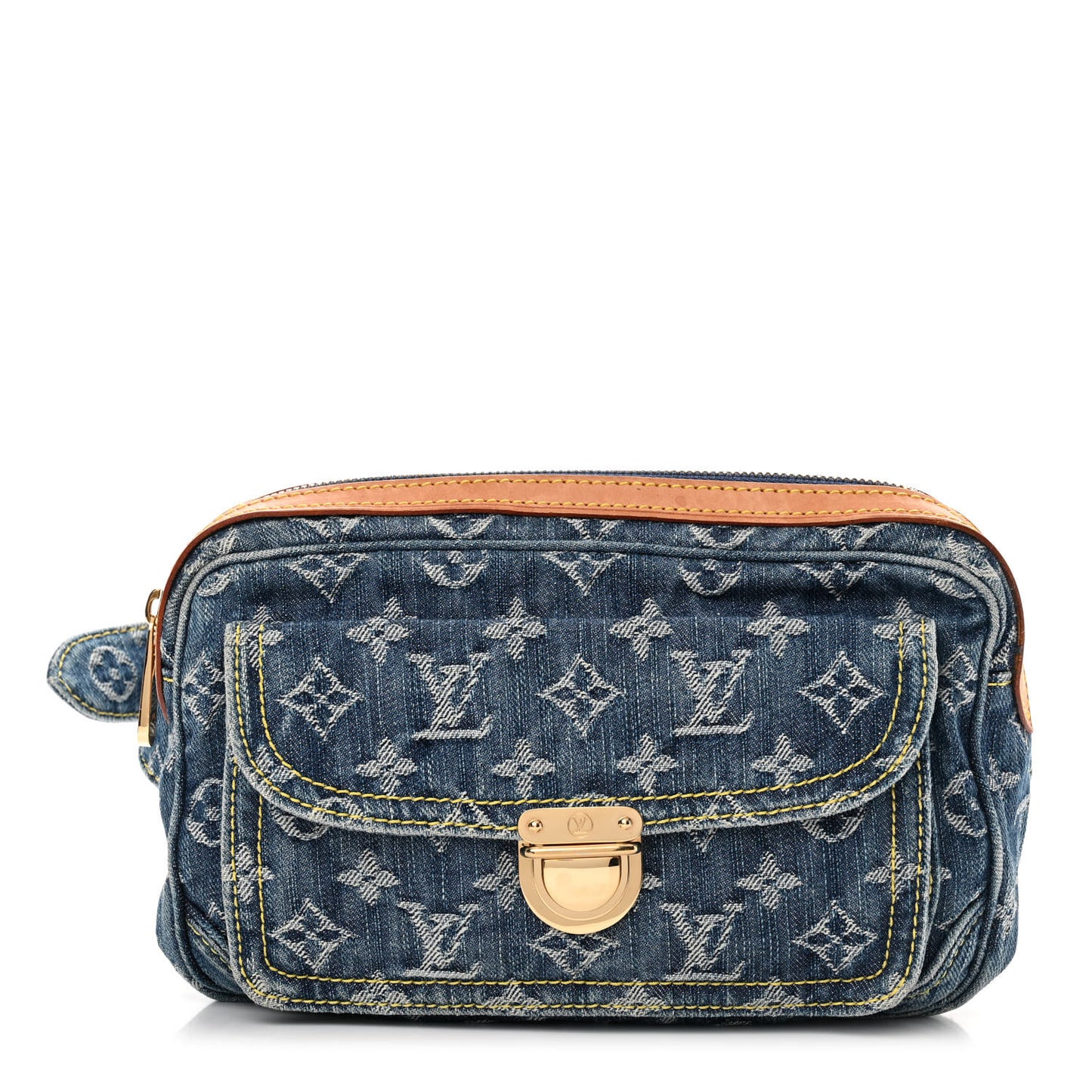 Monogram Denim Bum Bag Blue