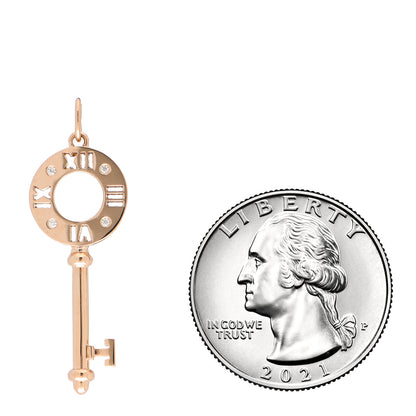 Tiffany 18K Rose Gold Diamond Atlas Pierced Key Pendant 2 of 3