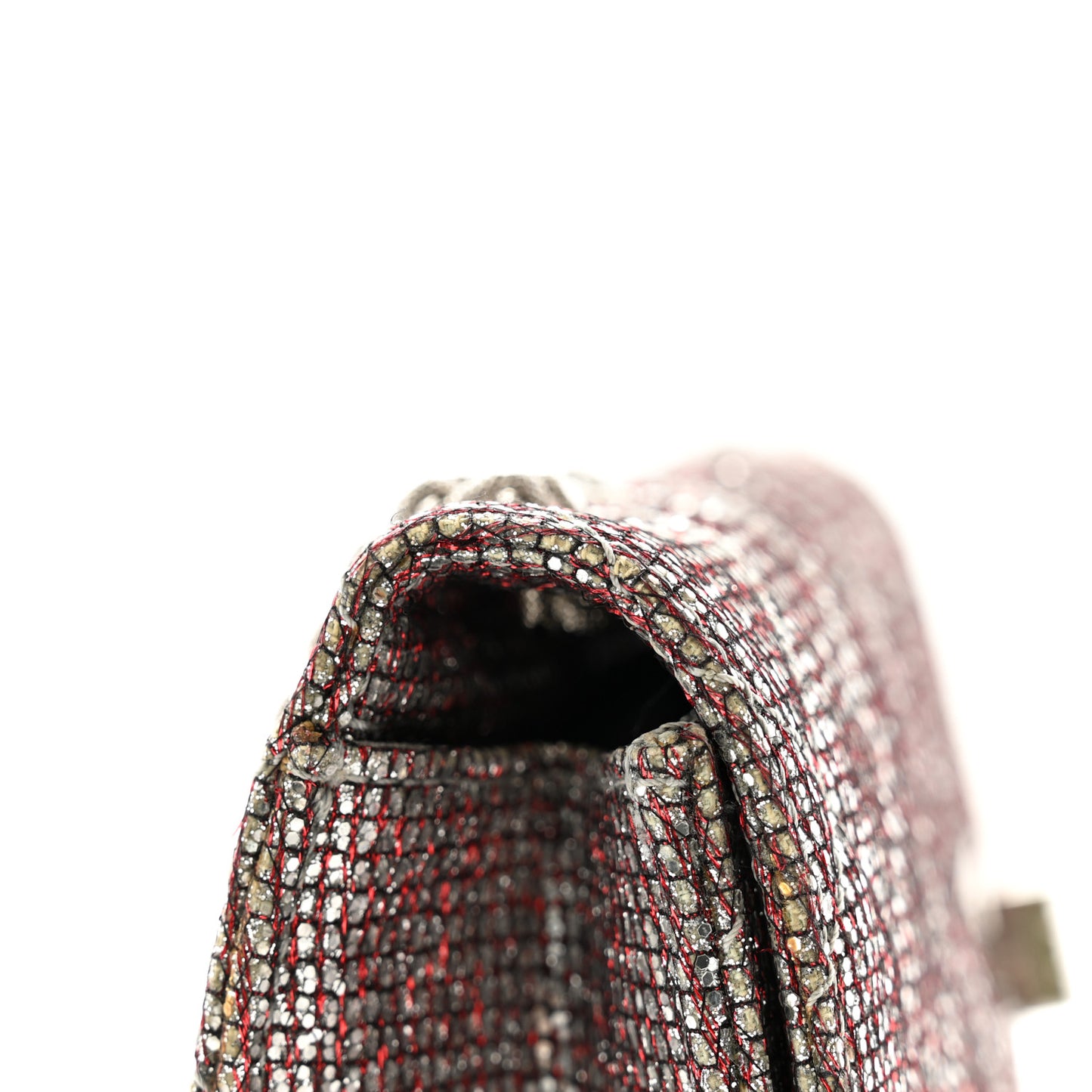 Crystal Quilted Mademoiselle Reissue 2.55 Flap Silver