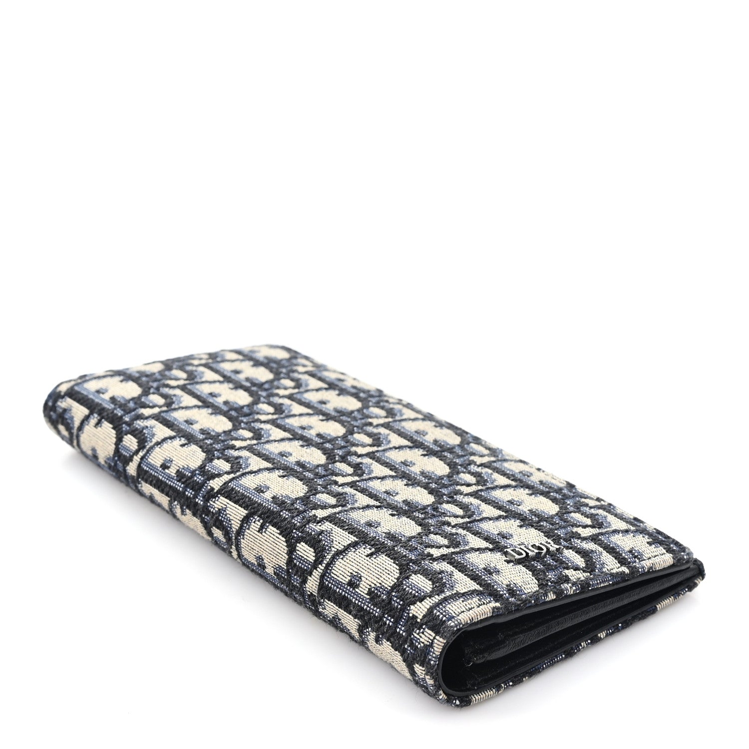 Christian Dior Oblique Long Vertical Wallet Blue Multicolor 4 of 8