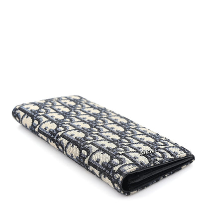 Christian Dior Oblique Long Vertical Wallet Blue Multicolor 4 of 8